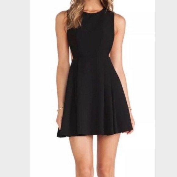 Black Cut Apron Ruffles Night Out Dress